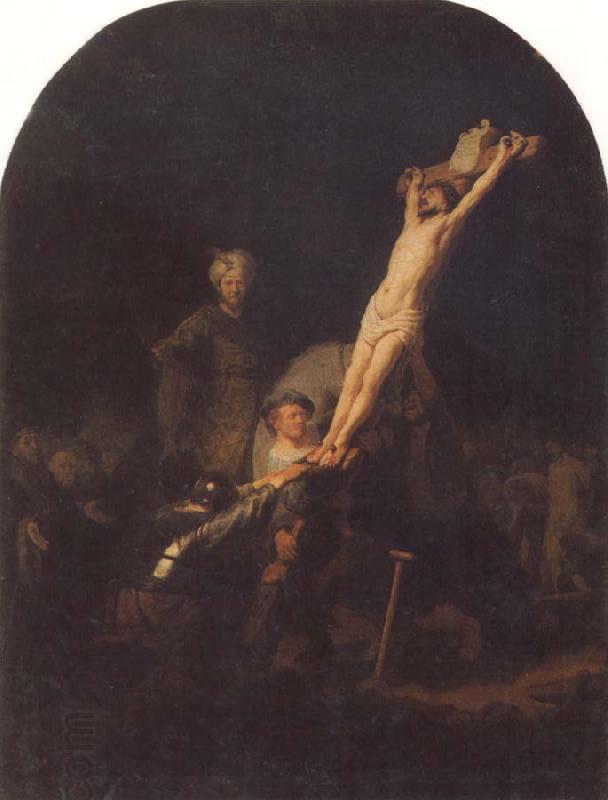 REMBRANDT Harmenszoon van Rijn The Raising of the Cross oil painting picture